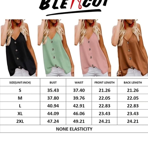 Blencot - Women's Buttondown V Neck Strappy Pumpkin Color Blouse, Size XL - Picture 4 of 6